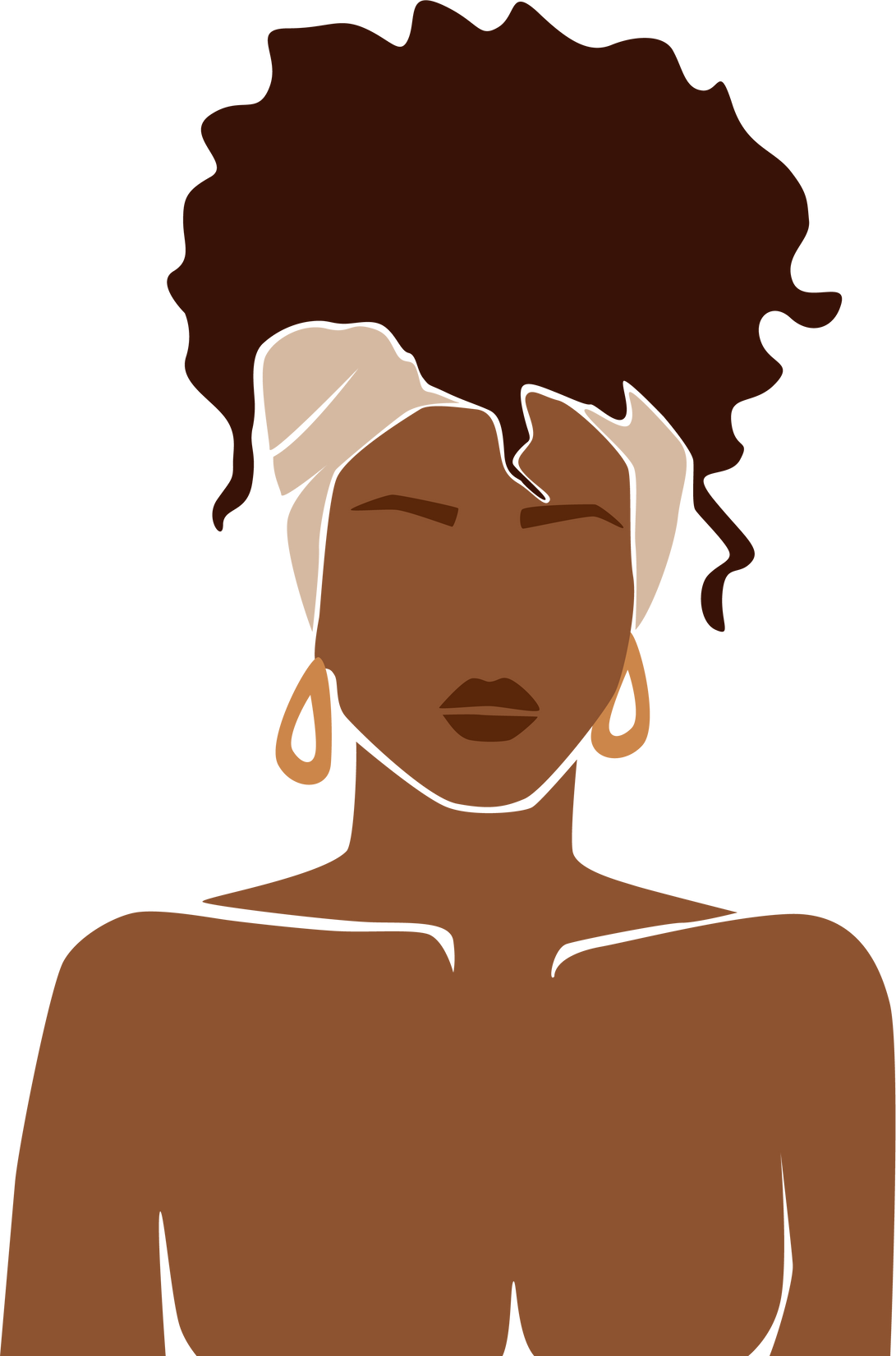 Flat Illustration of Topless Woman