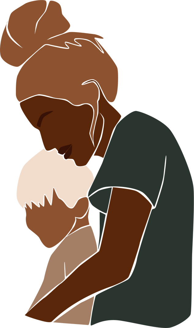 African American Mother and Child Illustration