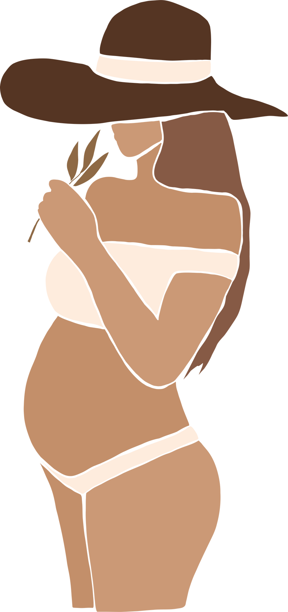 Pregnant Woman Wearing Bikini Illustration